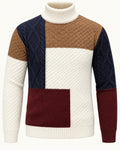 Men's Colourblock Long Sleeve High Neck Jumper in Multicolor - principal
