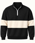 Men's Colourblock Long Sleeve Polo Shirt in Black - principal
