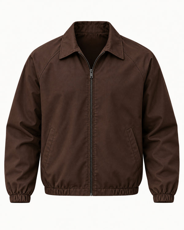 Men's Lightweight Collared Jacket in Coffee Brown - principal