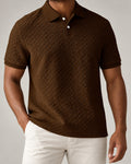Men's Short Sleeve Polo Shirt in Coffee Brown - principal