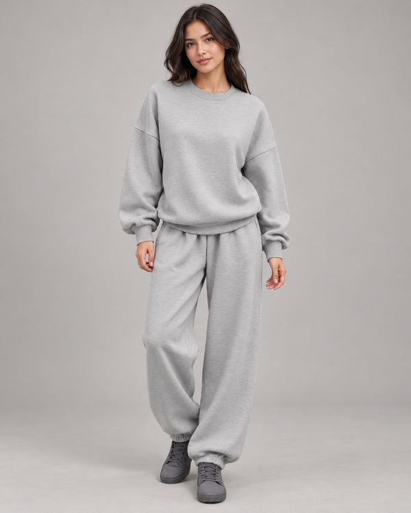 Women's Co-ord Set in Light Grey - on a neutral background