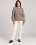Women's Long Sleeve Jumper in Brown on a neutral background