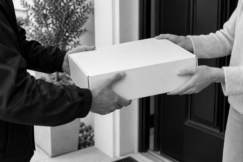 A parcel delivered to a customer
