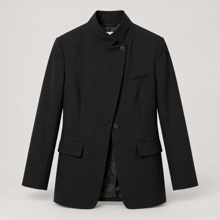 Blazer for women with a fitted cut and asymmetric detailing — Black