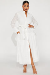 Women's Cotton Maxi Dress — Button Front, Long Sleeve | Yvezi — 9