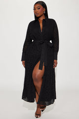 Women's Cotton Maxi Dress — Button Front, Long Sleeve | Yvezi — 1