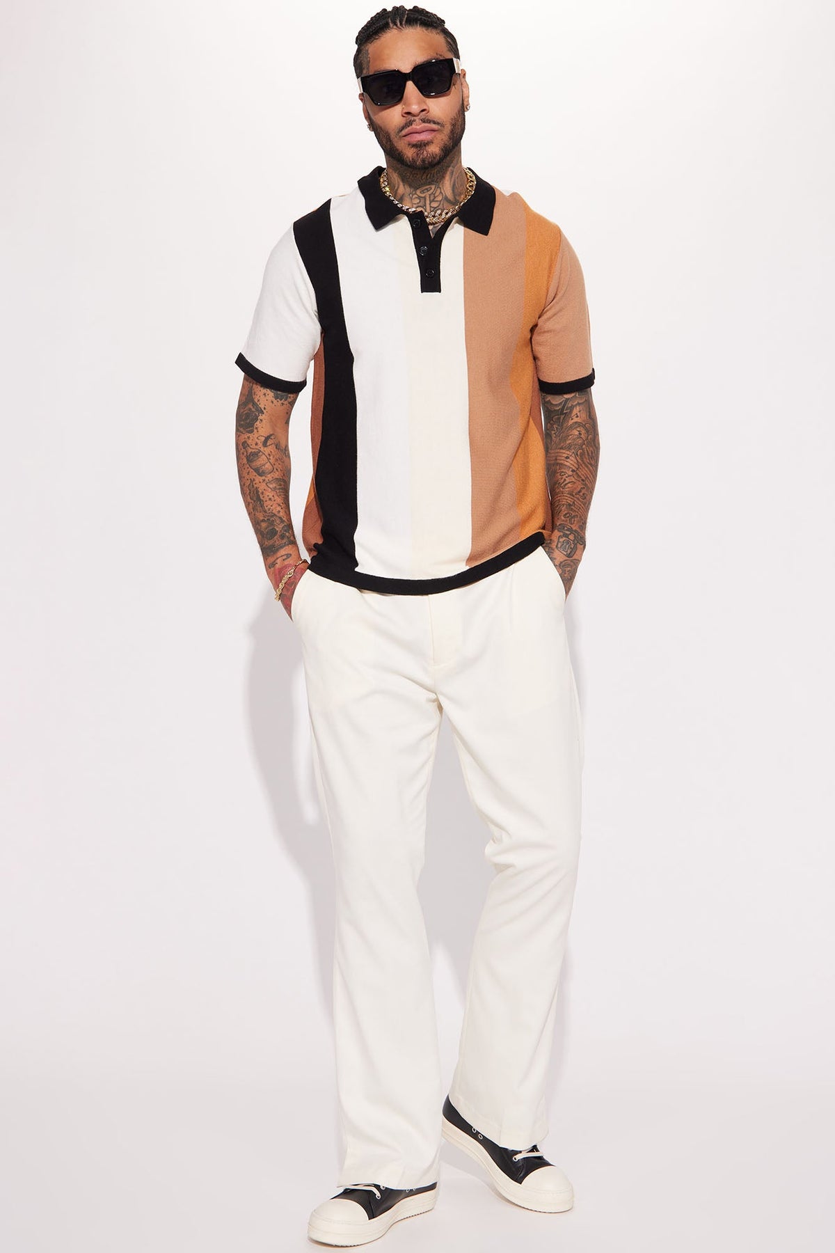Men's Striped Polo Shirt — Short Sleeve | Yvezi — 3