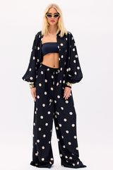 Women's Matching Pants Set — Long Sleeve, Wide Leg | Yvezi — 5