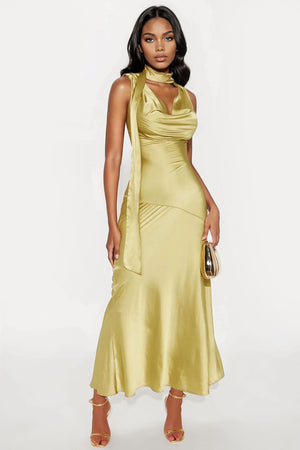 Women's Maxi Dress — Sleeveless, Mock Neck | Yvezi — 1