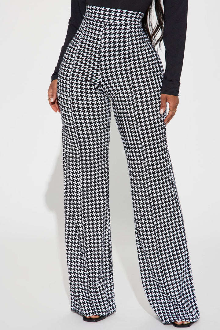 Women's Houndstooth Pants — Wide Leg | Yvezi — 2