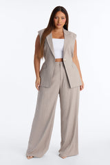 Women's Pleated Wide Leg Cotton Pants | Yvezi — 5