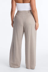 Women's Pleated Wide Leg Cotton Pants | Yvezi — 8