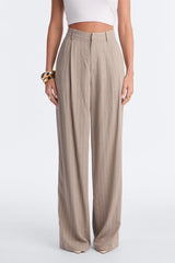 Women's Pleated Wide Leg Cotton Pants | Yvezi — 2