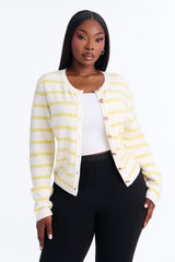 Women's Striped Viscose Cardigan | Yvezi — 13