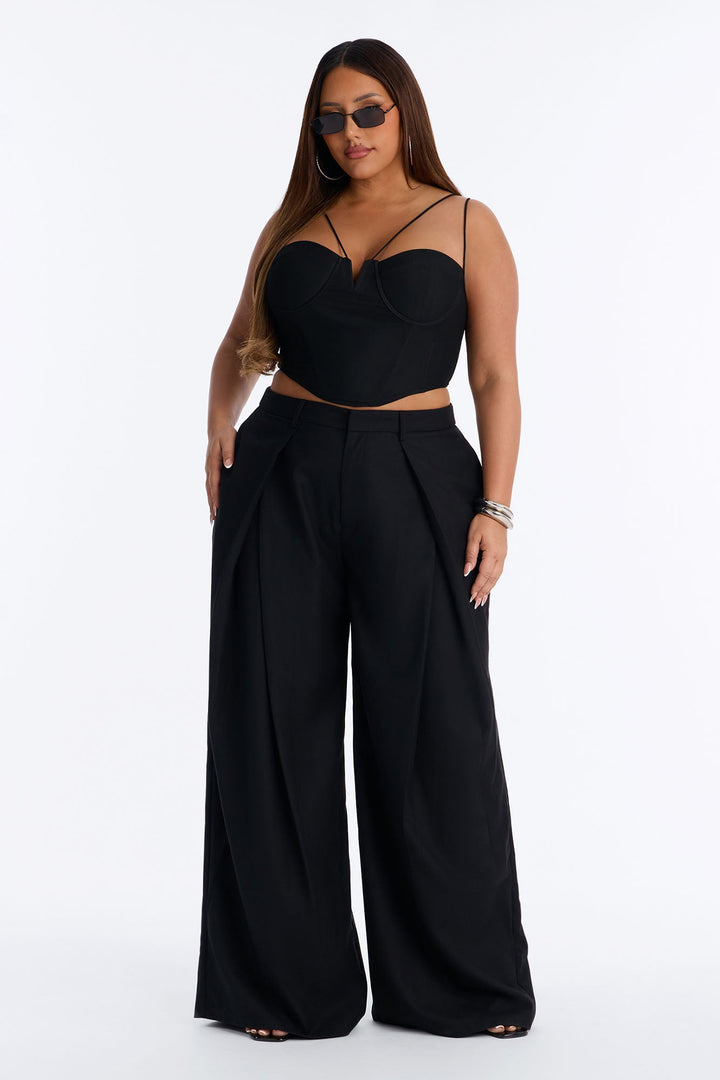 Women's Pleated Wide Leg Pants | Yvezi — 1