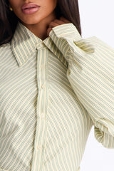 Women's Striped Poplin Cotton Shirt | Yvezi — 12