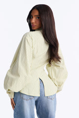 Women's Striped Poplin Cotton Shirt | Yvezi — 13