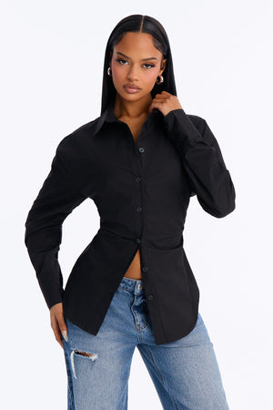 Women's Poplin Cotton Shirt — Button Front | Yvezi — 1