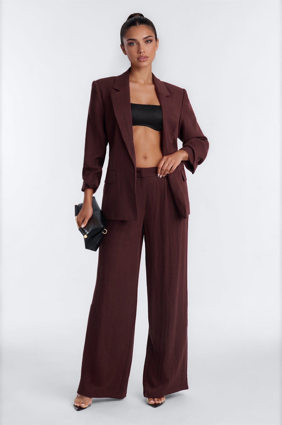 Women's Linen Matching Pants Set — Wide Leg | Yvezi — 2