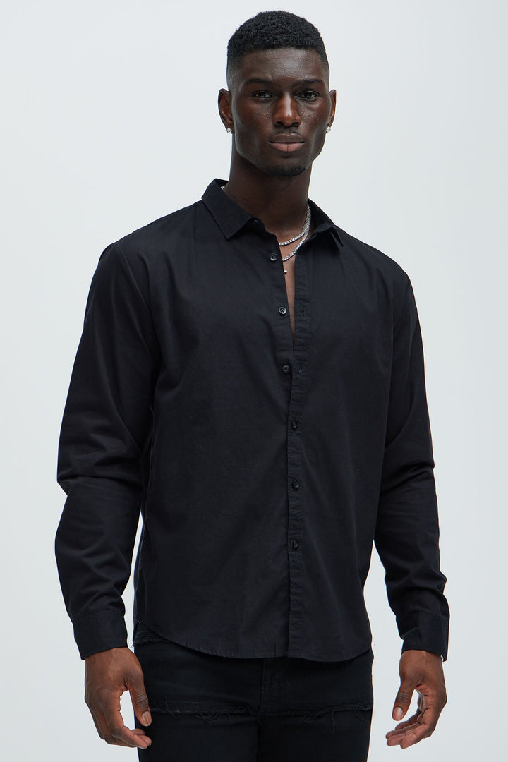 Men's Long Sleeve Cotton Shirt — Button Front | Yvezi — 1