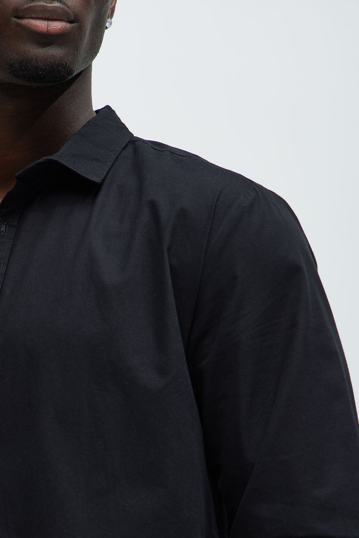 Men's Long Sleeve Cotton Shirt — Button Front | Yvezi — 3