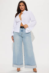 Women's Poplin Shirt — Button Down, Long Sleeve | Yvezi — 7