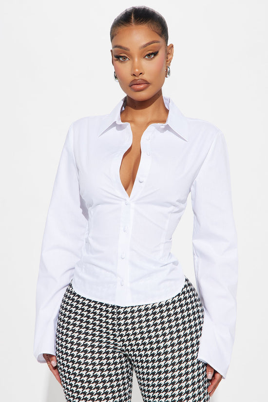 Women's Poplin Shirt — Button Down, Long Sleeve | Yvezi — 1