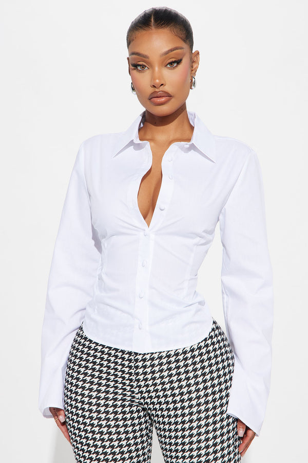 Women's Poplin Shirt — Button Down, Long Sleeve | Yvezi — 1