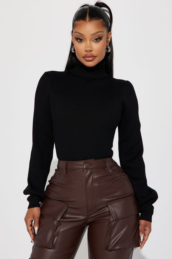 Women's Viscose Turtleneck Sweater — Long Sleeve, Ribbed | Yvezi — 1