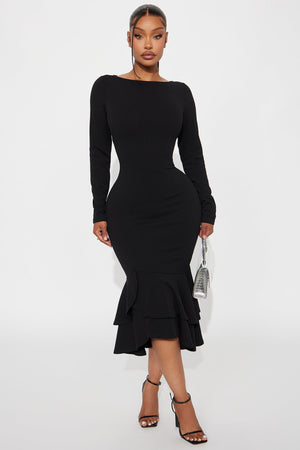 Women's Long Sleeve Midi Dress | Yvezi — 1