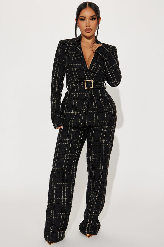 Women's Tweed Matching Pants Set | Yvezi — 1
