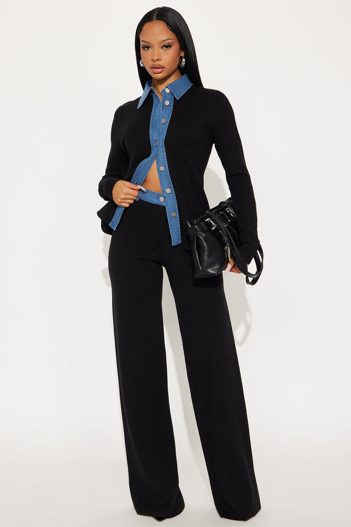 Women's Cotton Matching Pants Set — Wide Leg | Yvezi — 1