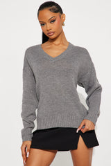 Women's Oversized Knit Sweater — Long Sleeve, Ribbed | Yvezi — 20