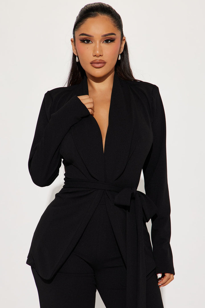 Women's Blazer Set — Long Sleeve, Wide Leg | Yvezi — 2