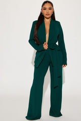 Women's Blazer Set — Long Sleeve, Wide Leg | Yvezi — 7