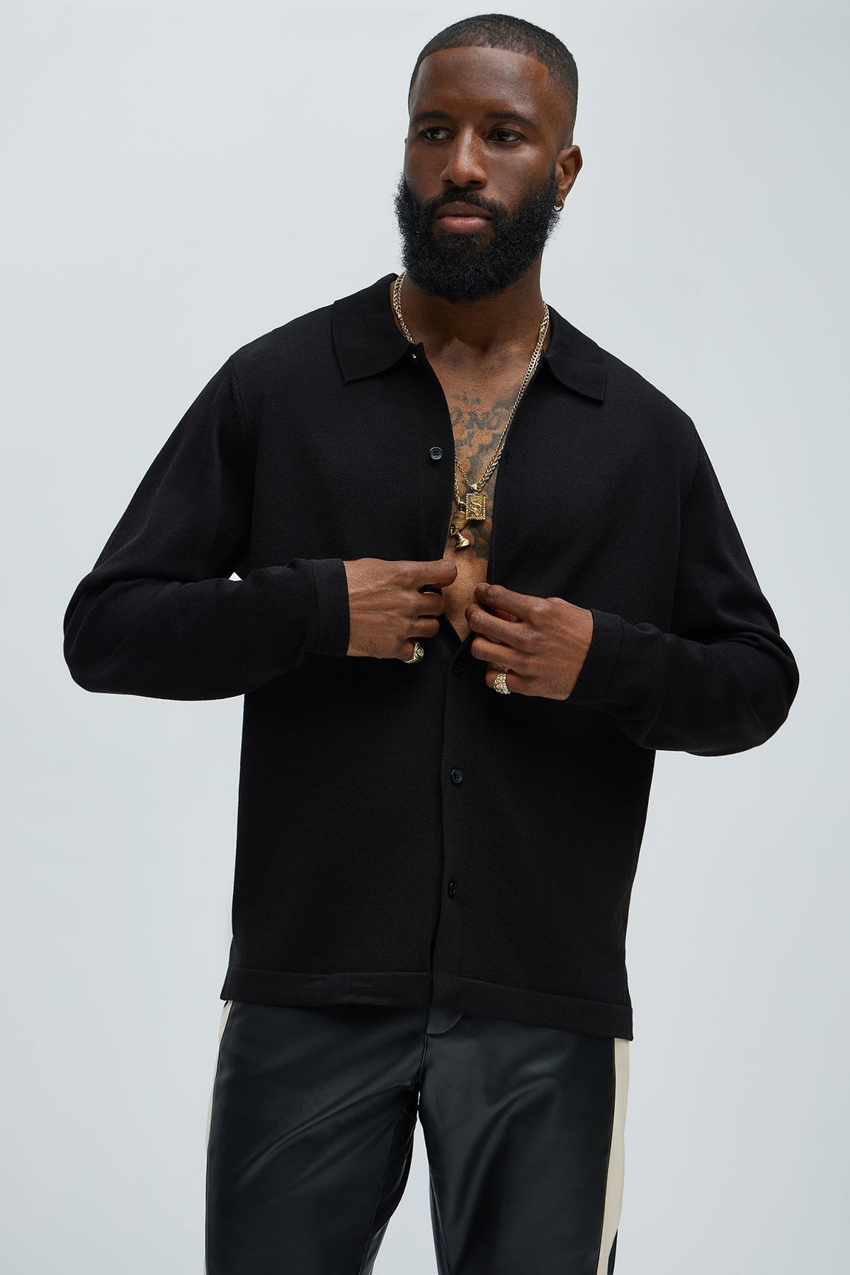 Men's Cardigan — Button Front, Long Sleeve | Yvezi — 1