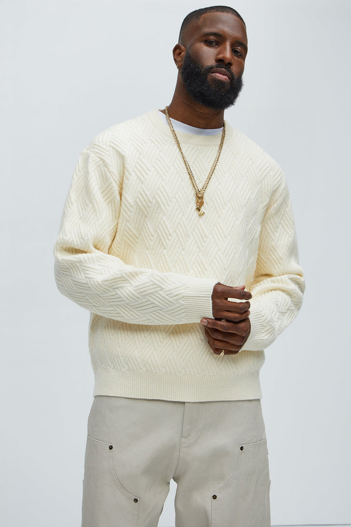 Men's Knit Sweater — Long Sleeve, Ribbed | Yvezi — 1