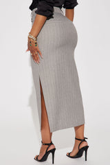 Women's Pinstripe Midi Skirt | Yvezi — 3