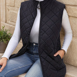 Lowri | Women's Longline Quilted Zip-Up Gilet — view 1