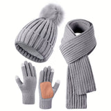 Ursula | Women's Hat, Scarf & Gloves Set – Knitted 3-Piece Winter Gift Set — view 10