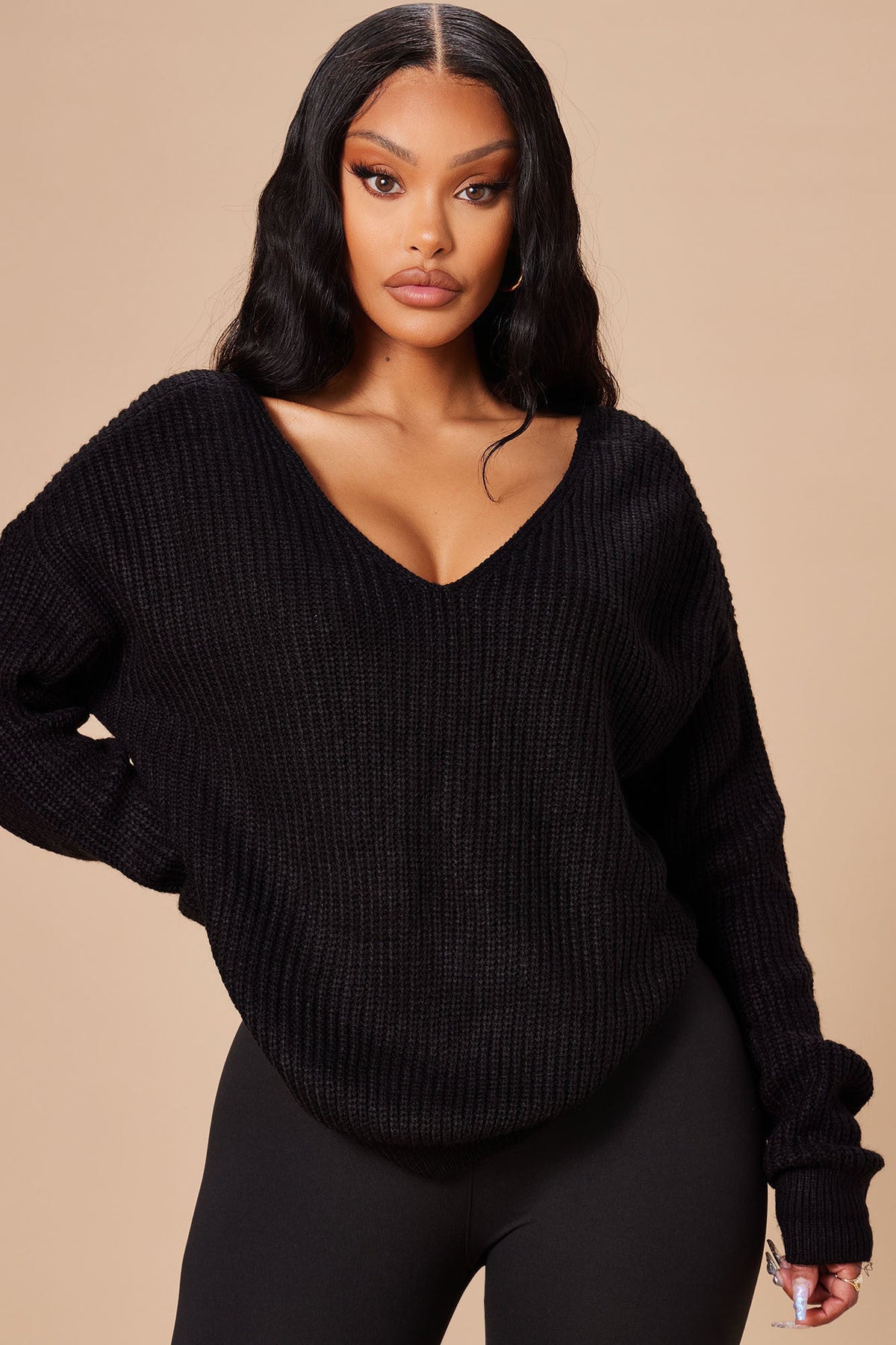 Women's Knit Sweater — V Neck | Yvezi — 2