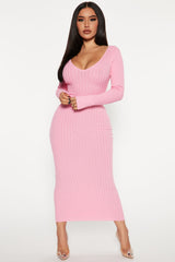 Women's Viscose Dress — Long Sleeve, Ribbed | Yvezi — 45