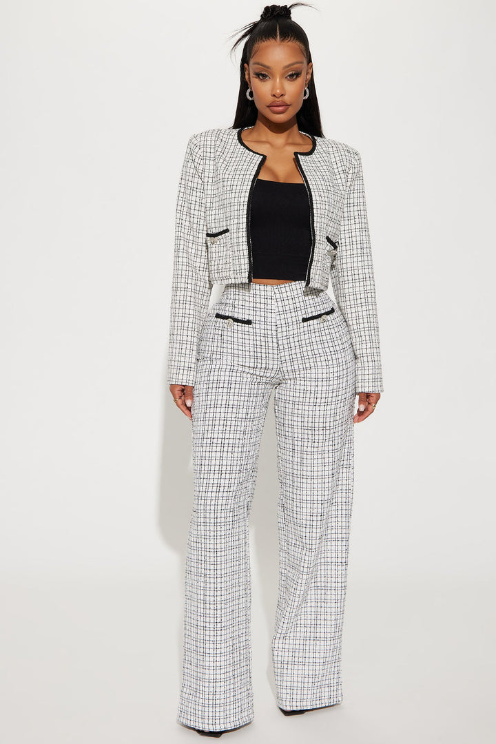 Women's Tweed Matching Pants Set — Wide Leg | Yvezi — 1