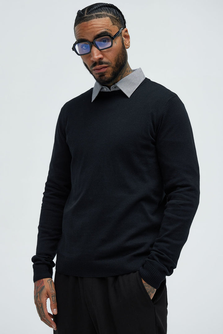 Men's Cotton Sweater — Long Sleeve, Ribbed | Yvezi — 1