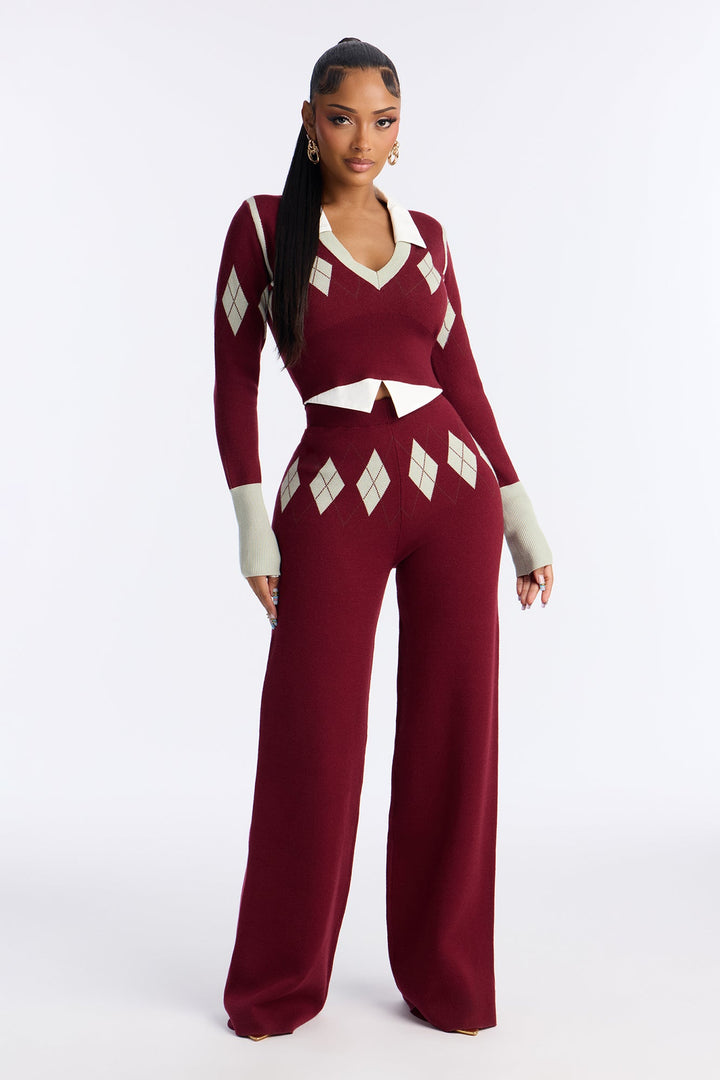 Women's Check Matching Pants Set — Long Sleeve | Yvezi — 1