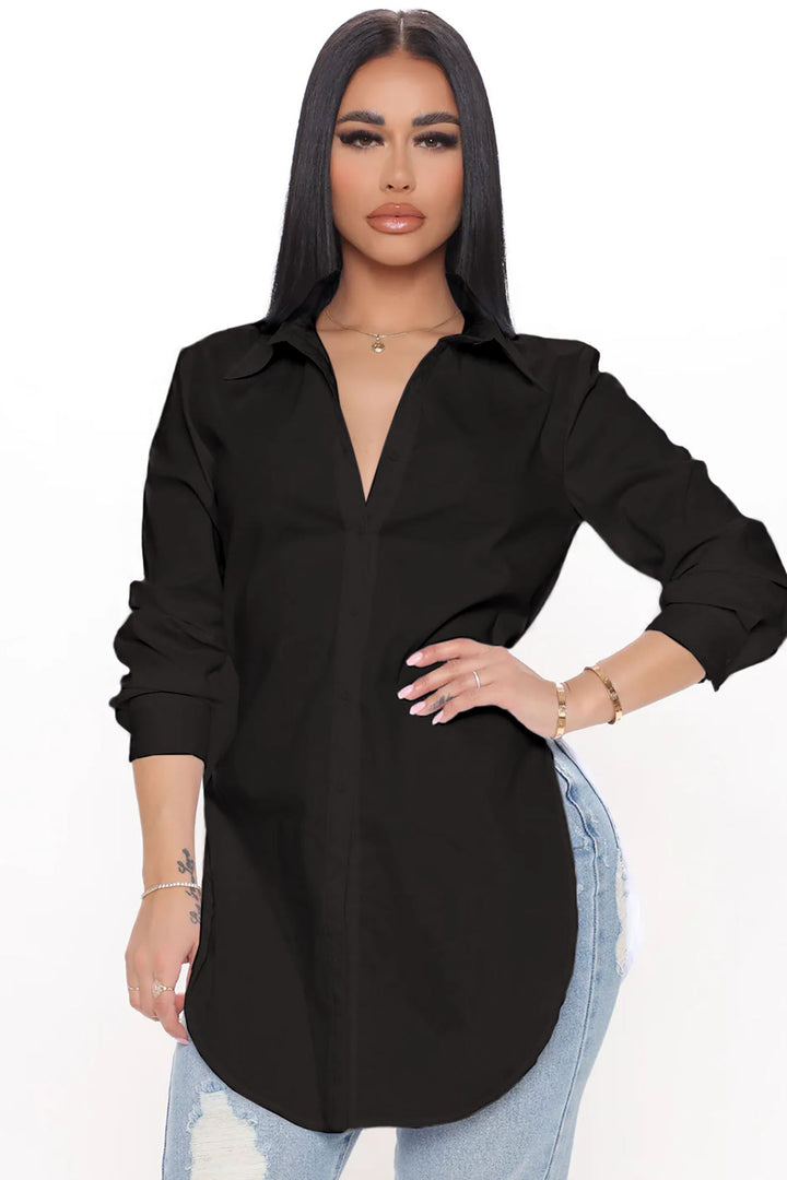 Women's Poplin Cotton Shirt — Button Down, Collared | Yvezi — 1