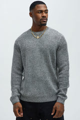 Men's Ribbed Knit Sweater — Long Sleeve, Crew Neck | Yvezi — 19