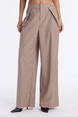 Women's Houndstooth Wide Leg Pants | Yvezi — 2