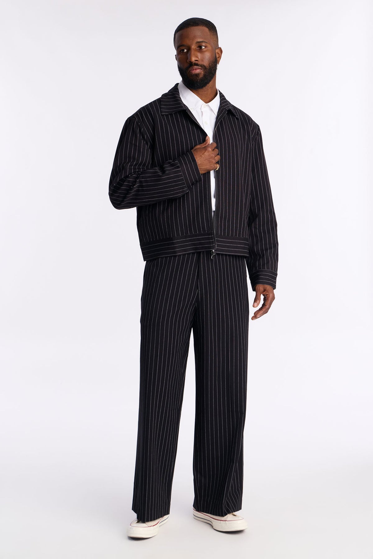 Men's Striped Wide Leg Pants | Yvezi — 3