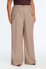 Women's Houndstooth Wide Leg Pants | Yvezi — 5